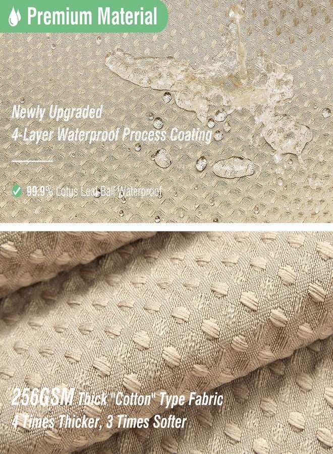 Dynamene ستارة حمام طويلة جدًا من داينامين، طولها 84 بوصة، لون بيج، بنسيج وافل، قماش سميك مثقل، طقم ستارة حمام فندقي كبير محايد مع 12 خطافًا بلاستيكيًا، 72 × 84، بيج/كاكي - Image 4